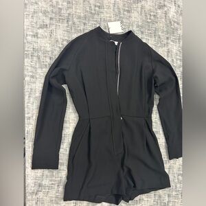 Zara Elegant Black Zip-Up Romper